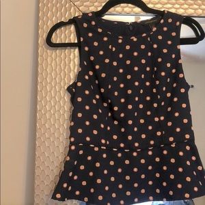 Banana Republic navy peplum top